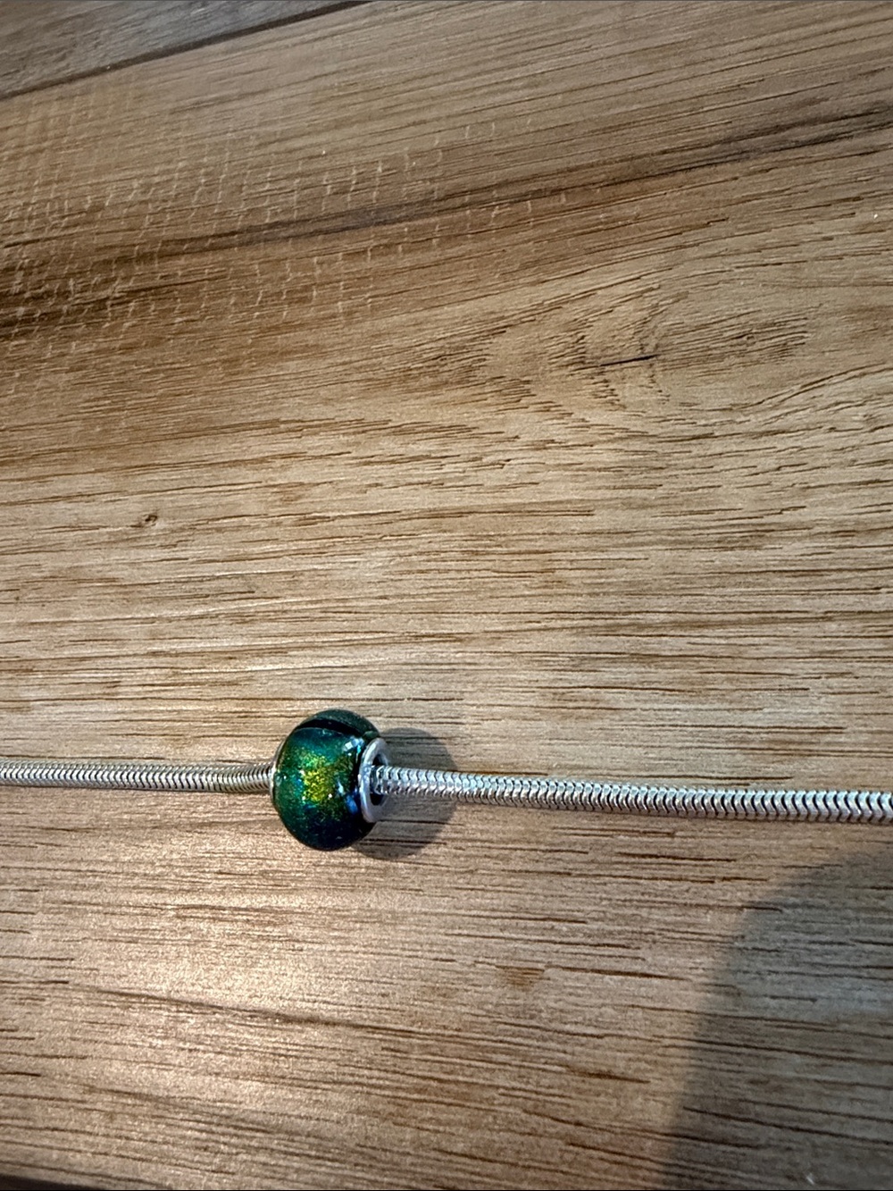 Green & Teal Shimmer Glass Bead